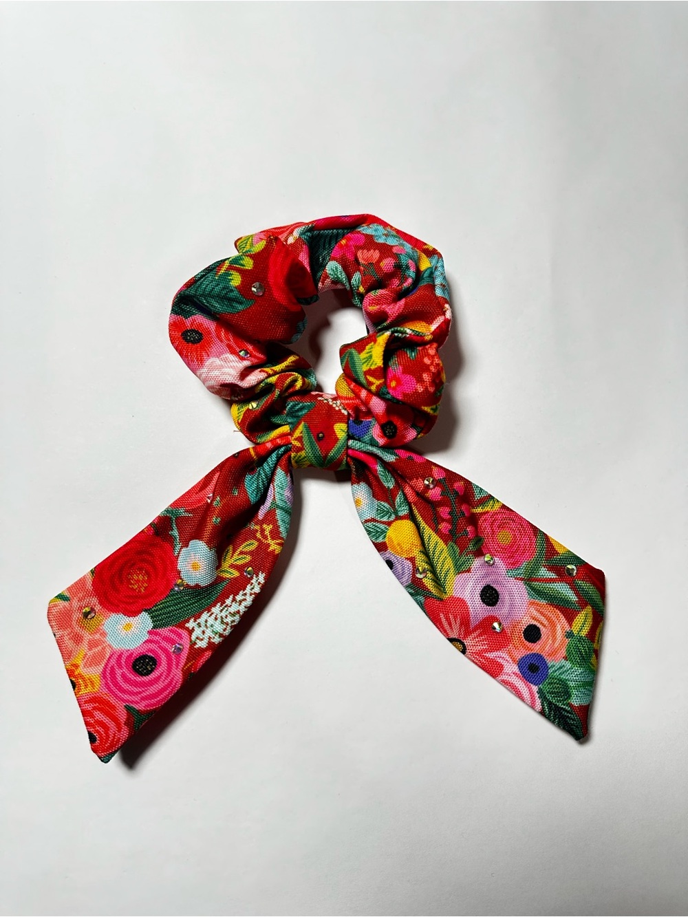 Rifle Paper Co. Red Floral Bow-Tie Scrunchie